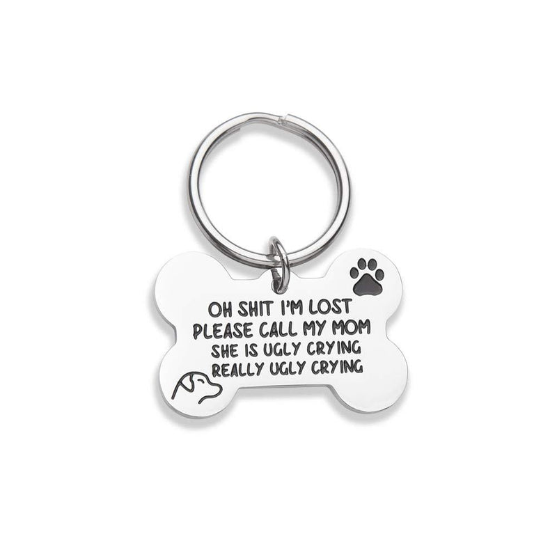 [Australia] - VANLOVEMAC Funny Dog Tag, Bone Engraved Tag, Personalized Puppy Pet ID, Pet Tags for Dogs Cats Kitten, Collar Tag, for Pets New Puppy Stainless Steel 