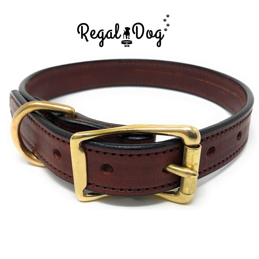 [Australia] - Regal Dog Products Genuine Mahogany Leather Dog Collar | Adjustable Dog Collar with Durable Metal Buckle and D Ring | Soft Leather Dog Collar for Small, Medium, and Large Dogs (Mahogany, 19") 