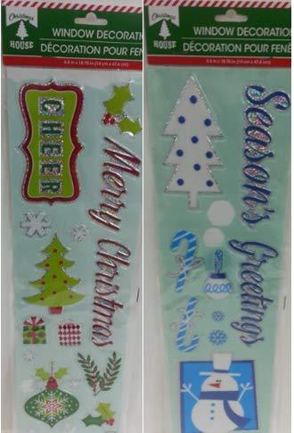 Christmas Window Decorations 5.5 in X 18.75 in - Pack of 2 - PawsPlanet Australia