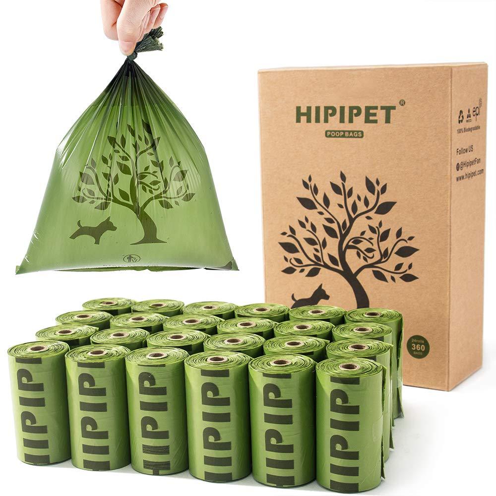[Australia] - HIPIPET 360 Dog Poop Bag Degradable Waste Bags Earth-Friendly for Dogs Doggie Cats Pet,15% More Thicker and Tougher Leak-Proof 