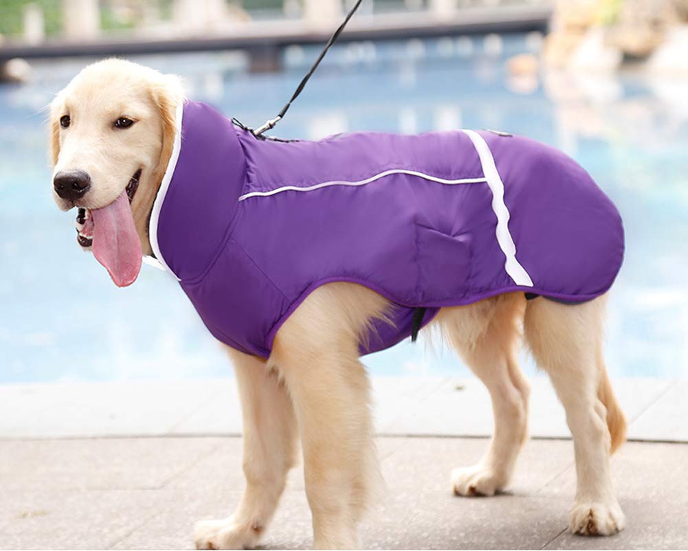 [Australia] - ZEEY Cold Winter Warm Padded Pet Coat, Water Resistant Dog Jacket Winter Pet Dog Clothes Apparel XL Purple 