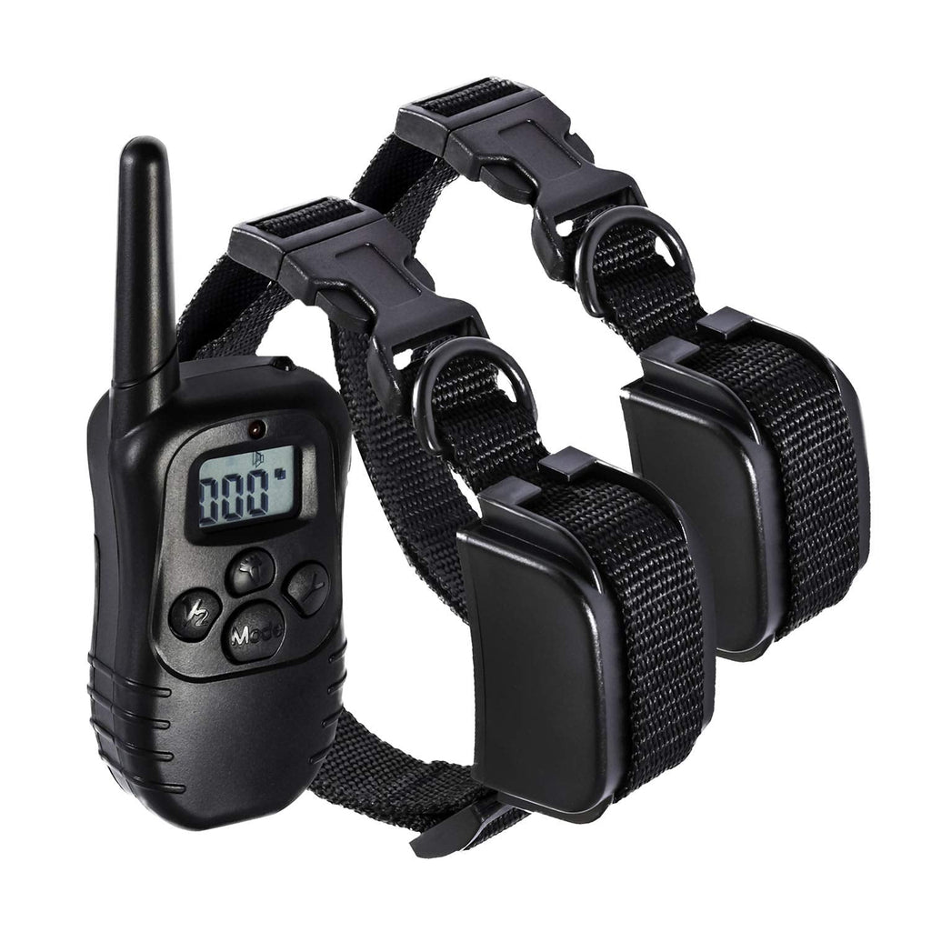 [Australia] - Paws & Pals Shock Collar for Dogs - Safe w/Adjustable Intensity, Waterproof, Electric Re-Chargeable Best for S/M/L/X-Large Dog Bark Remote Control Training Collar | Up-to 330 Yards, LCD, 100LV 2 Pack 