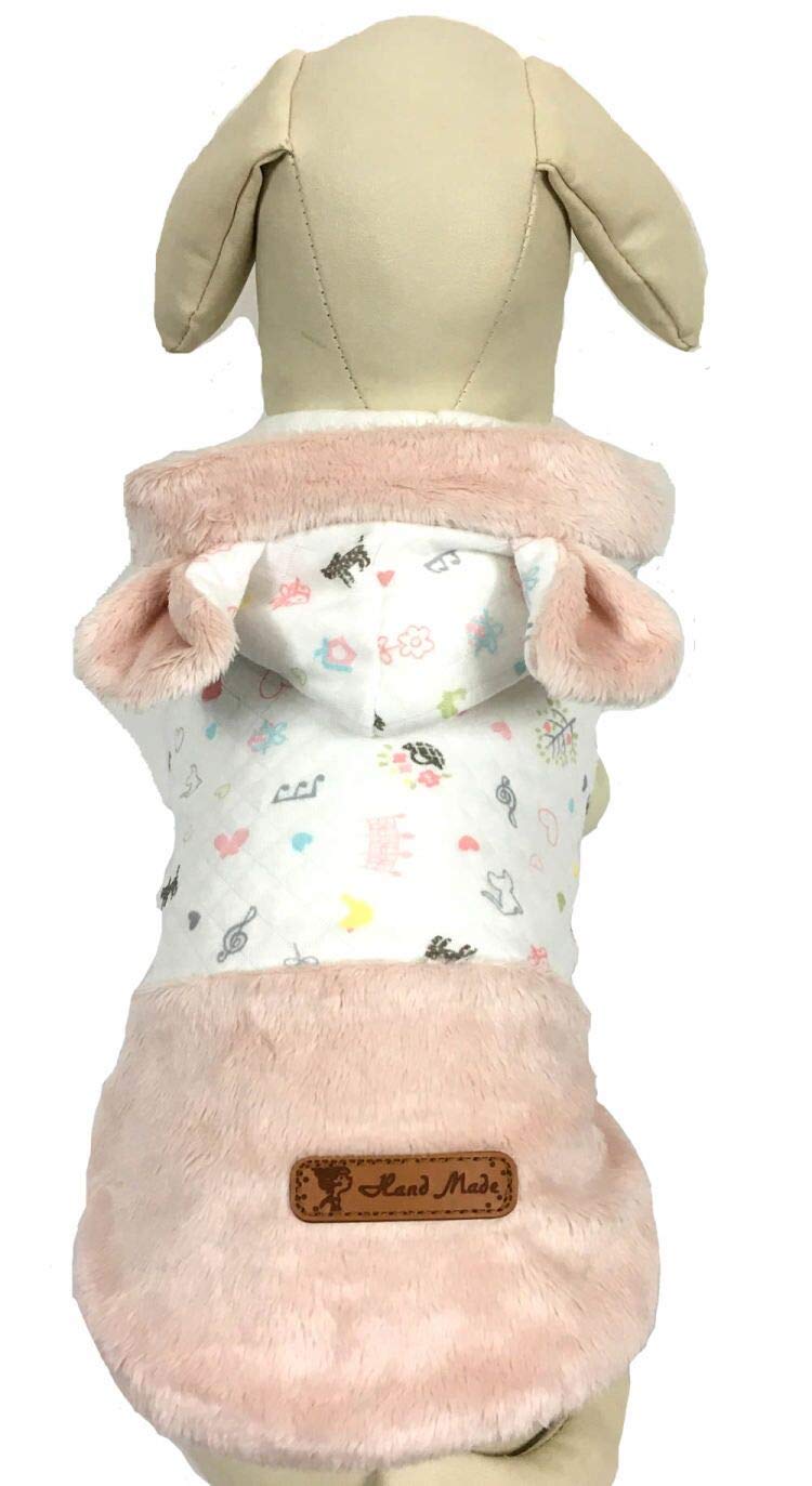 [Australia] - Lanyar Pink White Bunny Girl Dog Clothes Sweater Hoodie Small 