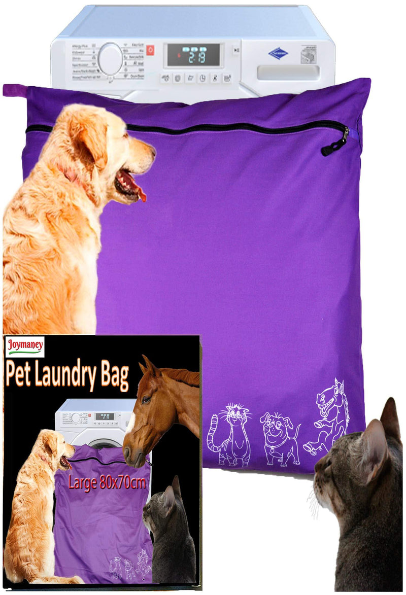 [Australia] - Joymaney Pet Laundry Bag | Stops Pet Hair Blocking The Washing Machine | Jumbo Size Wash Bag Ideal for Dog Cat Horse | Hair Remover Safely Purple 