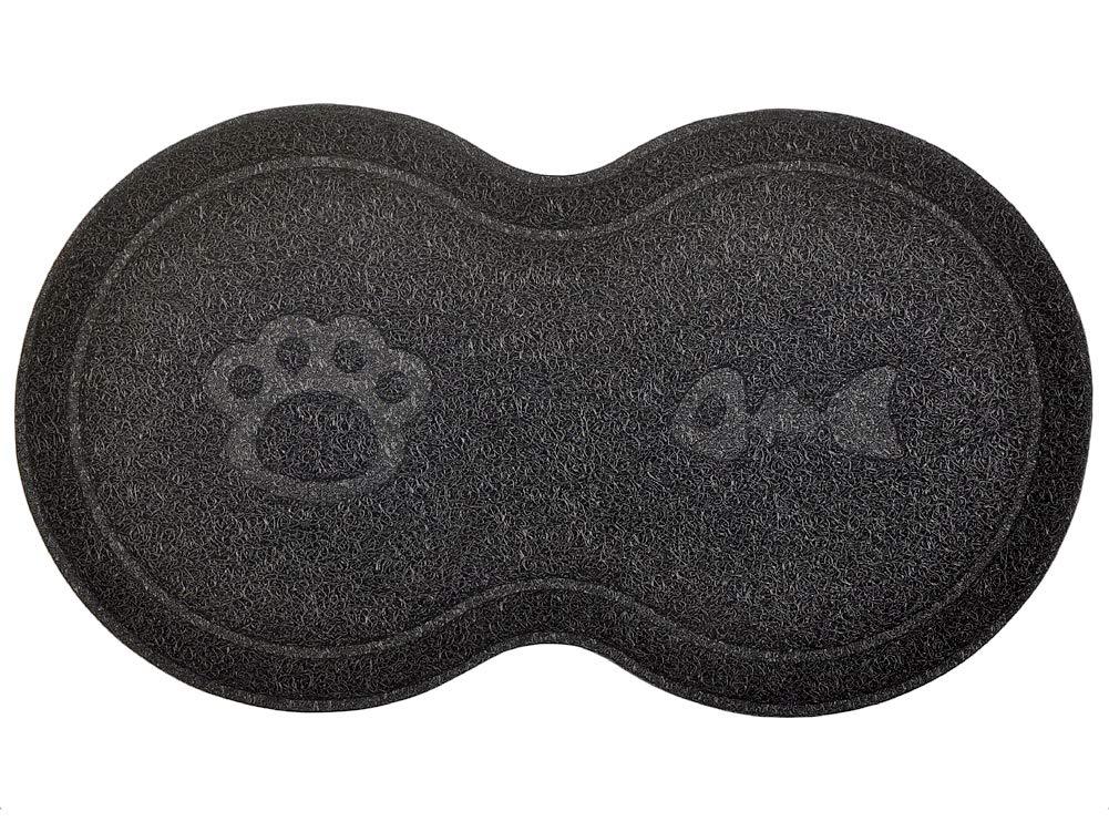 DM 8-Shaped Small Cat Litter Box Debris Catcher Mat,18x10 Inches Black - PawsPlanet Australia