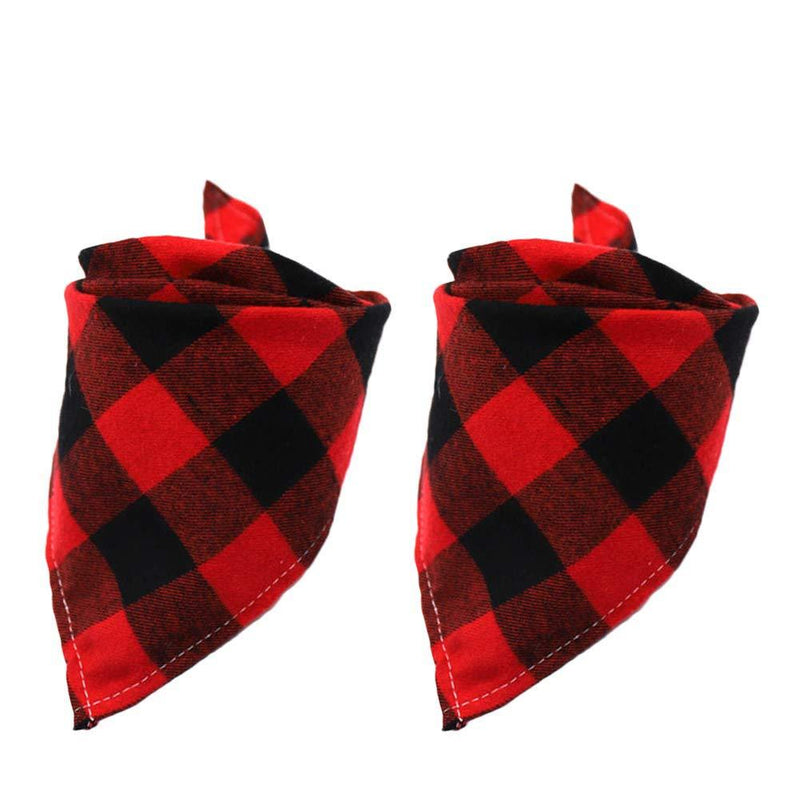 [Australia] - DKAF Classic Dog Plaid Bandana Scarf,Pet Dog Bandanas Bibs Adjustable Triangle Bibs Scarf for Dogs Cats Pets Animals 