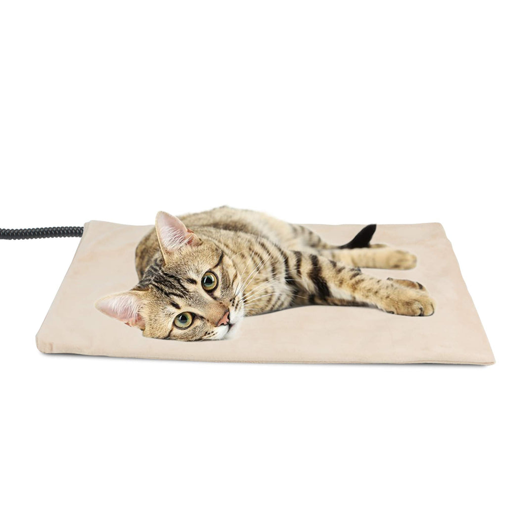 NICREW Pet Heating Pad for Dogs and Cats, Heated Pet Mat with Steel-Wrapped Cord and Soft Fleece Cover M: 17.7 x 15.7 in - PawsPlanet Australia