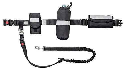 [Australia] - Waist Belt & Bungee Leash, Retractable Hands Free Dog Leash, Shock Absorber for Running, Walking, Hiking, Jogging, Animals up to 100 lbs,Reflective Detailing, Pouches for Phone/Treats/Water 