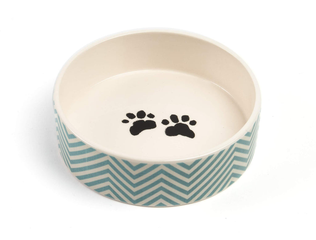 [Australia] - Park Life Designs Talto Pattern Pet Bowls, Heavyweight Ceramic Dish Stays Put, Chew-Proof, Microwave and Dishwasher Safe Medium 