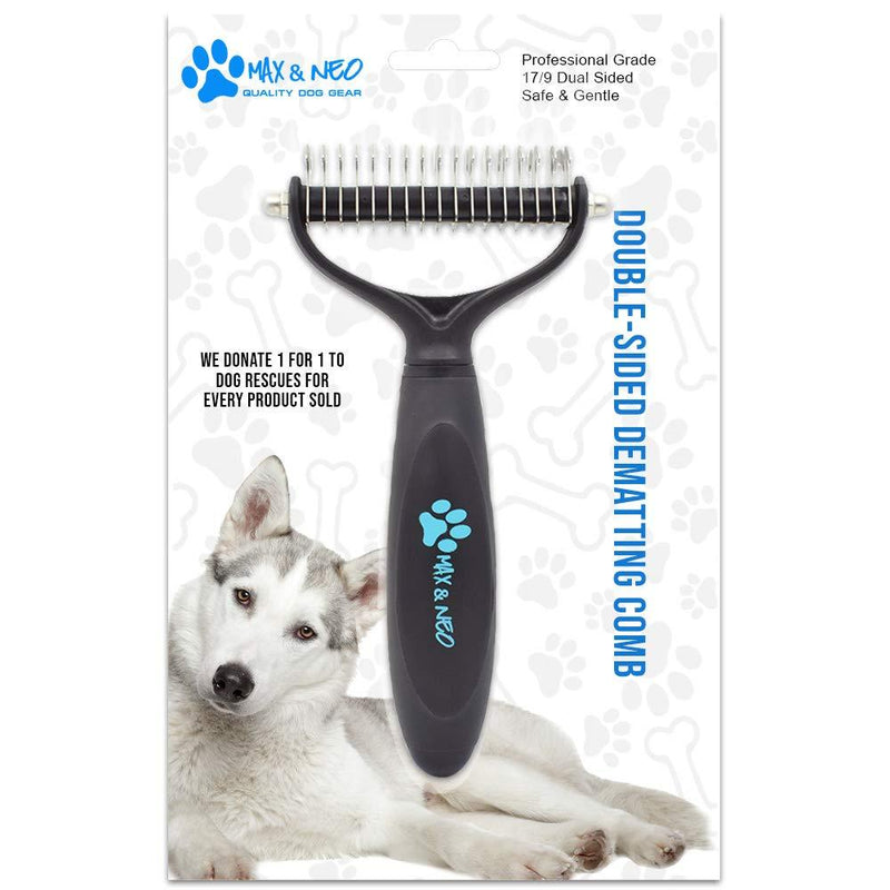 [Australia] - Max and Neo 2 Sided Undercoat Rake Dog Dematting Comb - We Donate One for One to Dog Rescues for Every Product Sold 