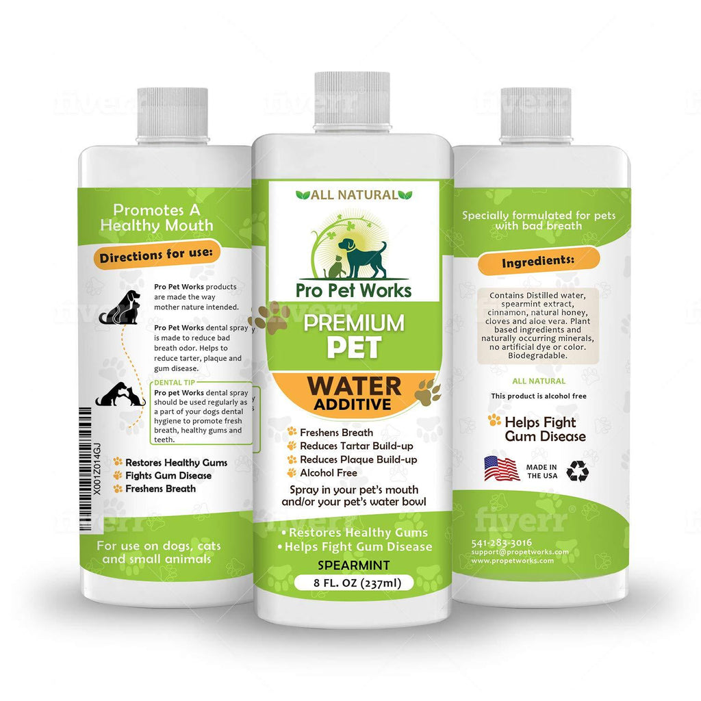 Premium Pet Dental Water Additive for Dogs Cats & Small Animals-Dog Dental Care for Bad Pet Breath-Oral Mouth Care That Fights Tartar, Plaque and Gum Disease- [17 oz] Dog Toothpaste Deodorizer(1btl) - PawsPlanet Australia