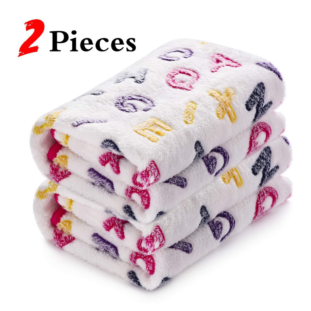 [Australia] - miadore 2 Pieces Soft and Fluffy Pet Blankets, Premium Flannel Fleece Dog Cat Puppy Kitten Blanket for Warm Sleep Mat Bed Cushion Small 30" X 20" 