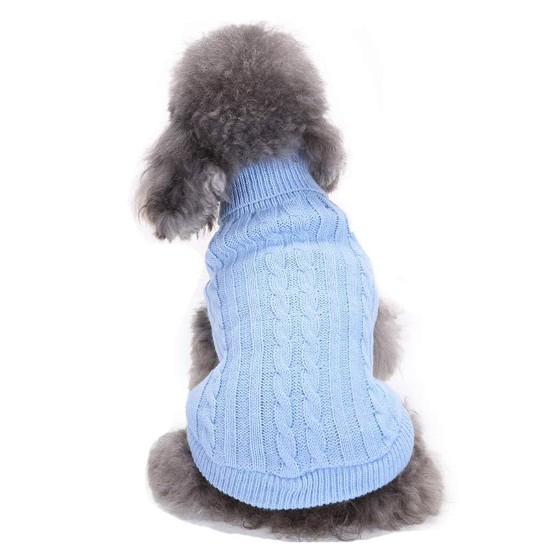 [Australia] - CHBORCHICEN Small Dog Sweaters Knitted Pet Cat Sweater Warm Dog Sweatshirt Dog Winter Clothes Kitten Puppy Sweater X-Small Light blue 