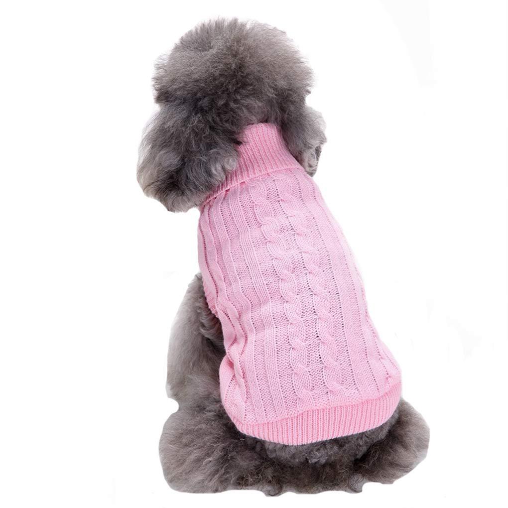 [Australia] - CHBORCHICEN Small Dog Sweaters Knitted Pet Cat Sweater Warm Dog Sweatshirt Dog Winter Clothes Kitten Puppy Sweater X-Small Pink 