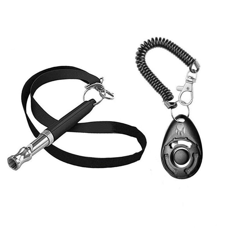 Suithink 2pcs Dog Whistle and Clicker Training Combo To Stop Barking, Dog Training Clicker Kit Set with Wrist Strap and Ultrasonic Dog Whistle with Lanyard - PawsPlanet Australia