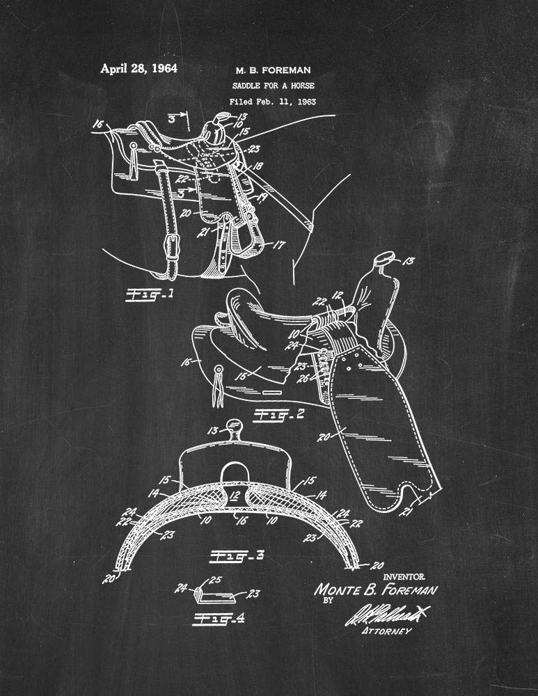 [Australia] - Horse Saddle Patent Print Chalkboard (5" x 7") M14145 5" x 7" 