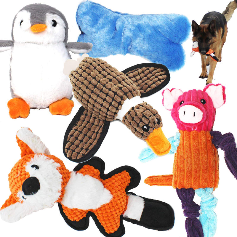 Jalousie 5 Pack Value Bundle Dog Toys Assortment Dog Plush Toys Dog Squeaky Toys Assortment Puppy Pet Mutt Dog Toy Dog Squeak Toy for Medium Large Dogs - PawsPlanet Australia