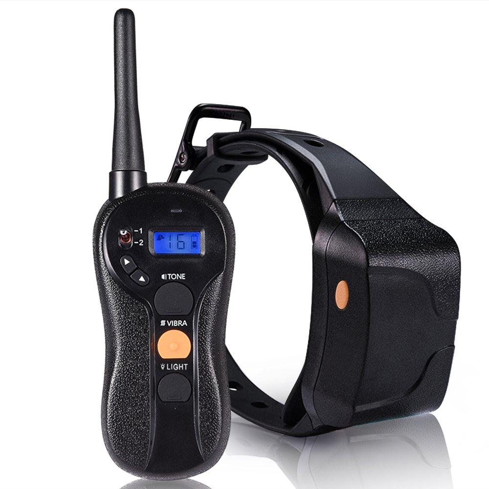 [Australia] - PetInn Dog Training Collar Humane No Shock Collar for Dogs - Rechargeable with Beep Vibration Light, 100% Waterproof, Blind Operation 1980ft Remote Collar(22 to 88lbs) 