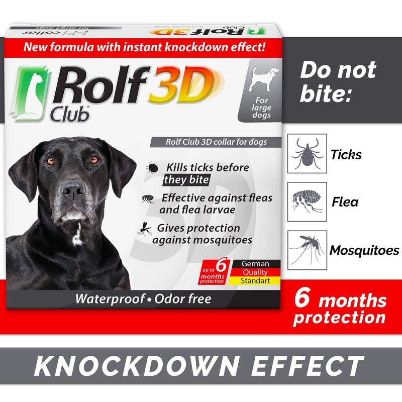 Rolf Club 3D FLEA Collar for Dogs - Flea and Tick Prevention for Dogs - Dog Flea and Tick Control for 6 Months - Safe Tick Repellent - Waterproof Tick Treatment (L) - PawsPlanet Australia