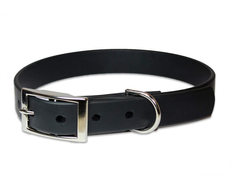 [Australia] - sleepy pup Waterproof Dog Collar - Made in Virginia Large: 18"-22" Black 