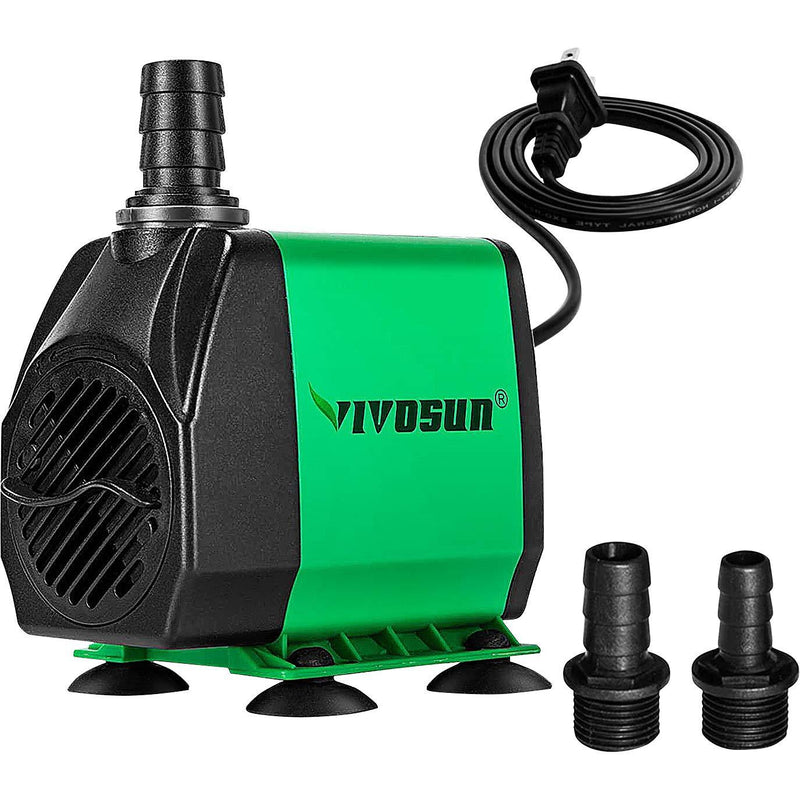 VIVOSUN 800GPH Submersible Pump(3000L/H, 24W), Ultra Quiet Water Pump with 10ft High Lift, Fountain Pump with 5ft Power Cord, 3 Nozzles for Fish Tank, Pond, Aquarium, Statuary, Hydroponics - PawsPlanet Australia