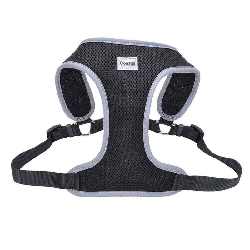 [Australia] - Coastal Pet Comfort Soft Reflective Wrap Adjustable Dog Harness - Black Large - 28-36" Girth - (1" Straps) 