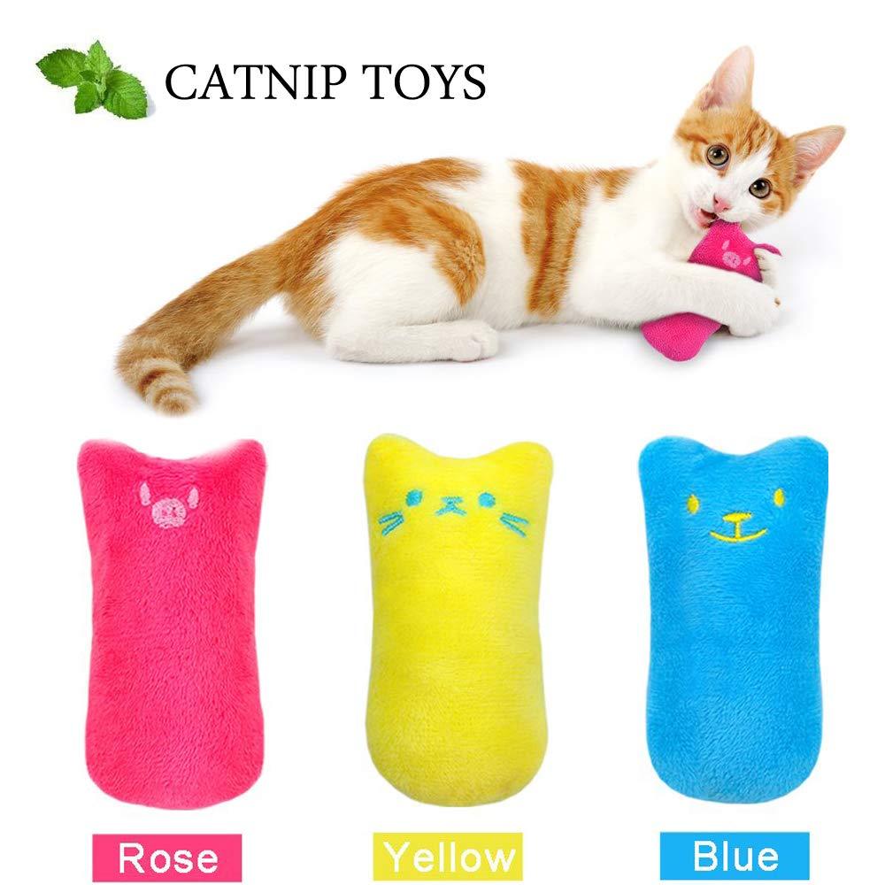 [Australia] - AINOLWAY Interactive Cat Catnip Toys Funny for Kitten Kitty Cat Kicker Teething Chew Playing 3 Pcs (Catnip Toy) 