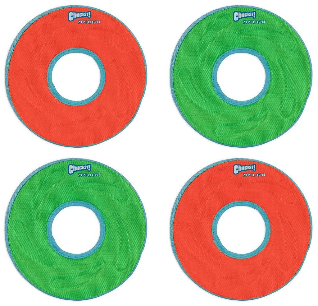 Chuckit Zipflight Amphibious Flying Ring - Assorted Small – 6 in. Diameter (4 Pack) - PawsPlanet Australia