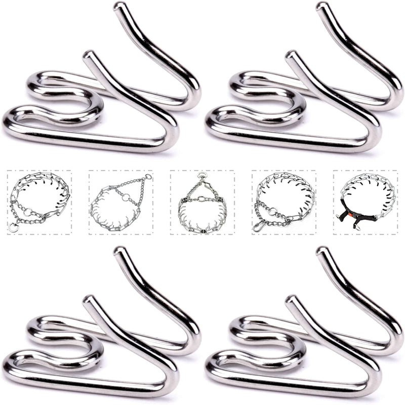 DEYACE Dog Prong Collar Links 4pcs, 2.5mm / 3.0mm / 3.5mm / 4.0mm Steel Pinch Collar Chrome Links, Extra Training Collar Links Medium 3.0mm (Pack of 4) - PawsPlanet Australia