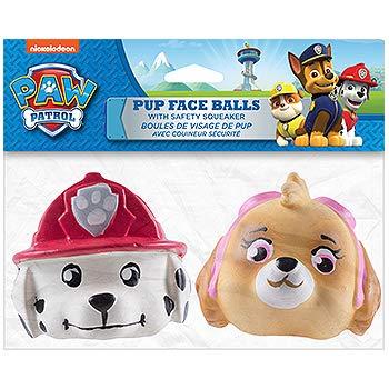 [Australia] - Penn Plax Officially Licensed PAW Patrol Pup Face Ball - 2 Packs - Dog Toys with Safety Squeaker MARSHALL & SKYE 