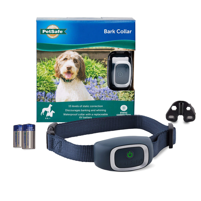 [Australia] - PetSafe Bark Control Collar, Waterproof Basic Bark Control Collar for Small Medium Or Large Dogs 8 lb. & Up, Anti-Bark Static Correction Training Device for Canines, One Size, Blue 