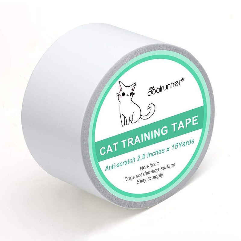 [Australia] - Coolrunner Anti-Scratch Cat Training Tape, Cat Scratch Tape, Clear Double Sided Tape for Furniture, Sofa, Door, Carpet, Pet Scratch Protector, 2.5 Inches x 15 Yards 