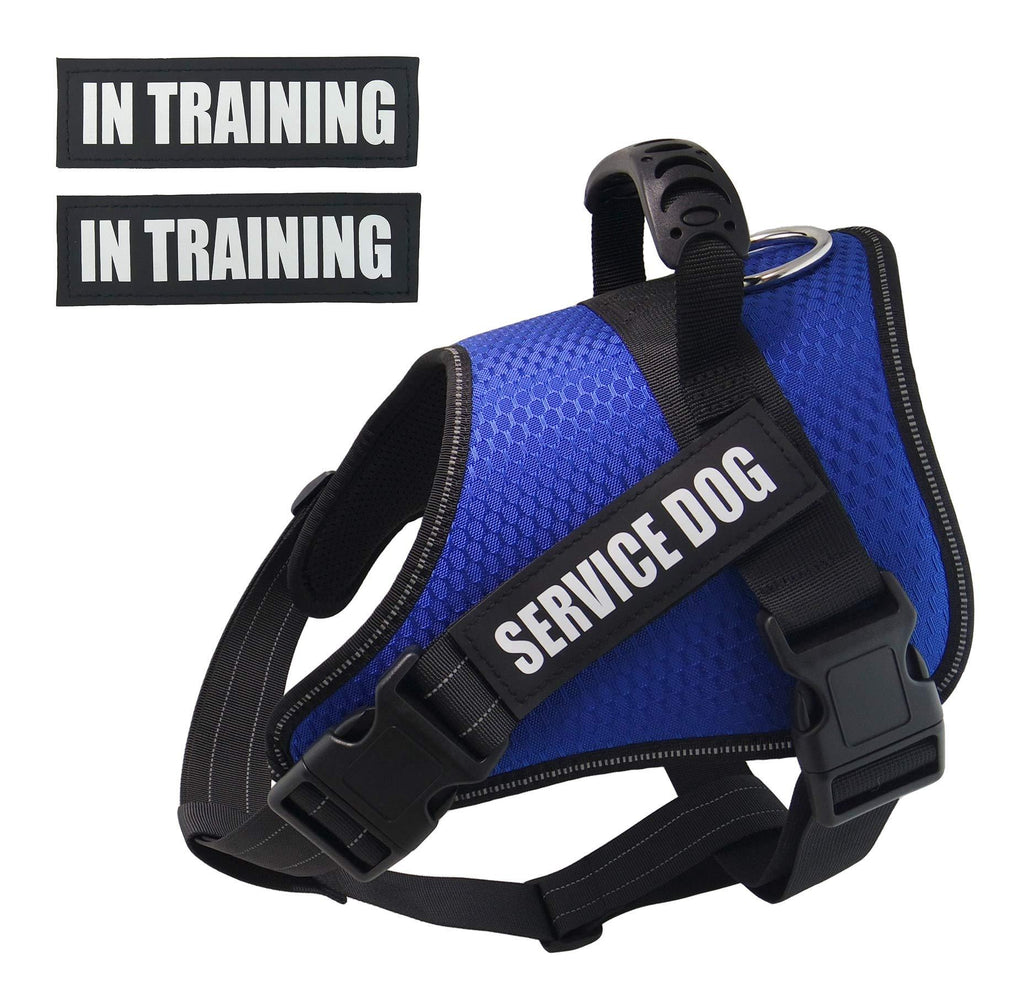 [Australia] - Dihapet No Pull Dog Harness, Adjustable Service Dog Vest, Reflective Easy for Walking Training L Chest 26-38in Blue 