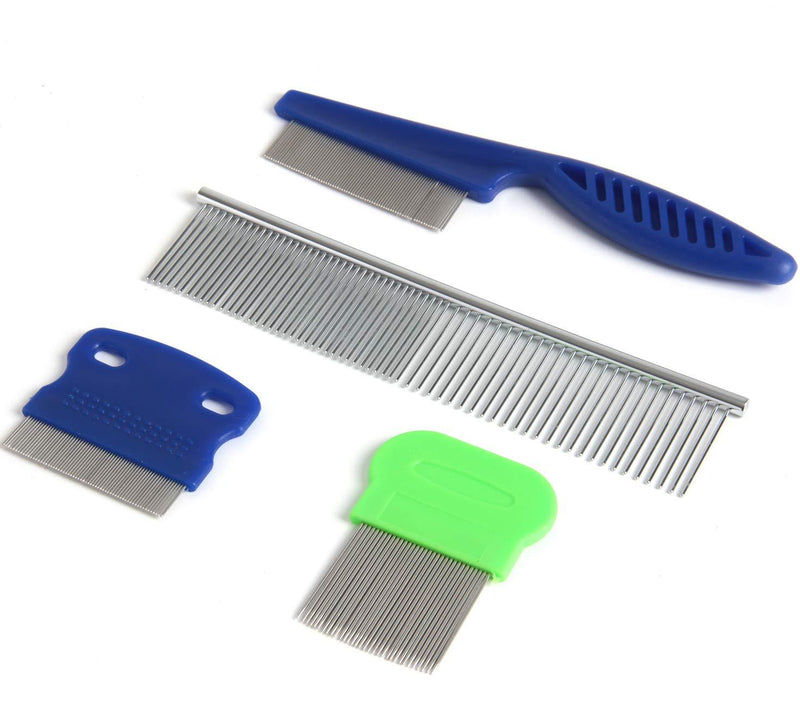 [Australia] - SBYURE Dog Tear Stain Remover Combs,Set of 4 Dog Grooming Comb,Tear Stain Remover for Dogs,Stainless Steel Grooming Dog Cat Comb Tool Original version 