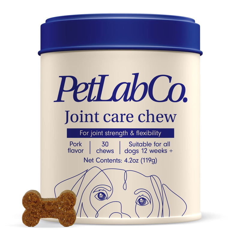 Petlab Co. Joint Care Chews - High Levels of Glucosamine for Dogs, Green Lipped Mussels, Omega 3 and Turmeric - Dog Hip and Joint Supplement to Actively Support Mobility - Packaging May Vary - PawsPlanet Australia