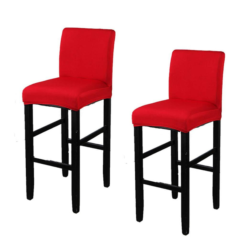 LJNGG 2 Pack Chair Cover Slipcover Counter Stool Covers Dining Room Kitchen Bar Stool Cafe Furniture Chair Seat Cover Stretch Protectors Only Chair Cover(Red) Red - PawsPlanet Australia