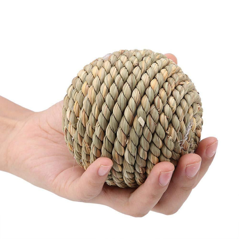 Fdit Small Pet Chewing Toy Natural Grass Rattan Balls Teeth Cleaning Grinding Toys for Rabbit Parrot Guinea Hamster Rat Small Rodents 10cm - PawsPlanet Australia