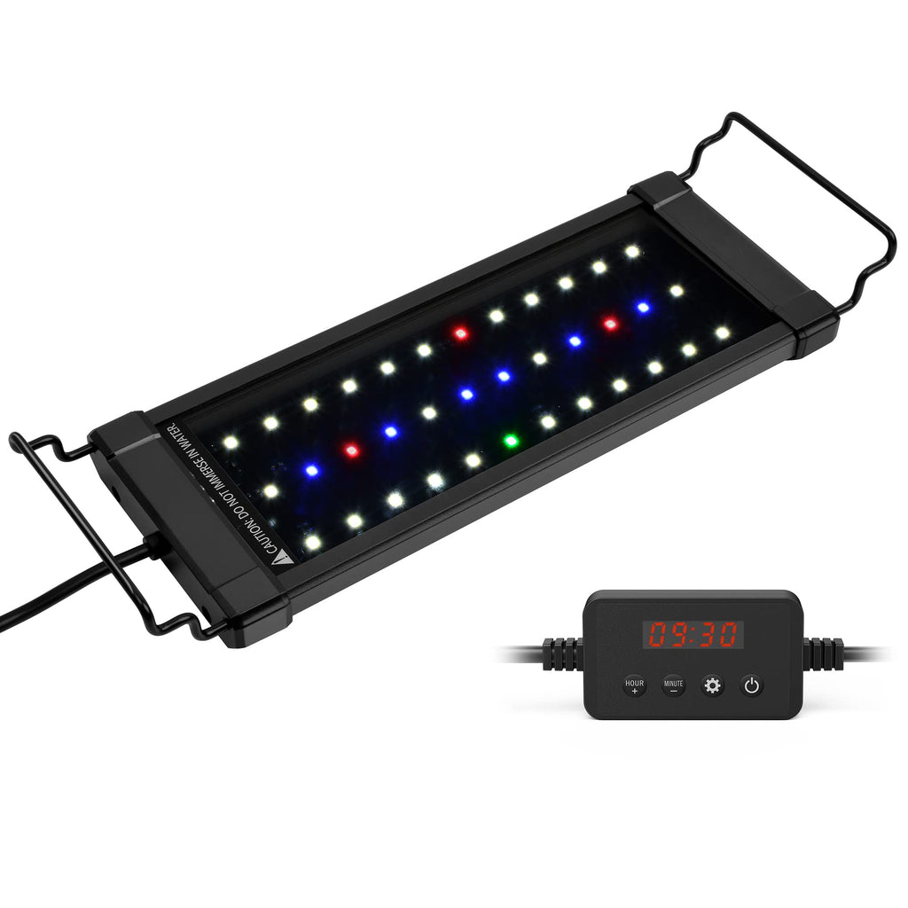 NICREW ClassicLED Plus Planted Aquarium Light, Full Spectrum LED Fish Tank Light for Freshwater Plants 12 - 18 in - PawsPlanet Australia