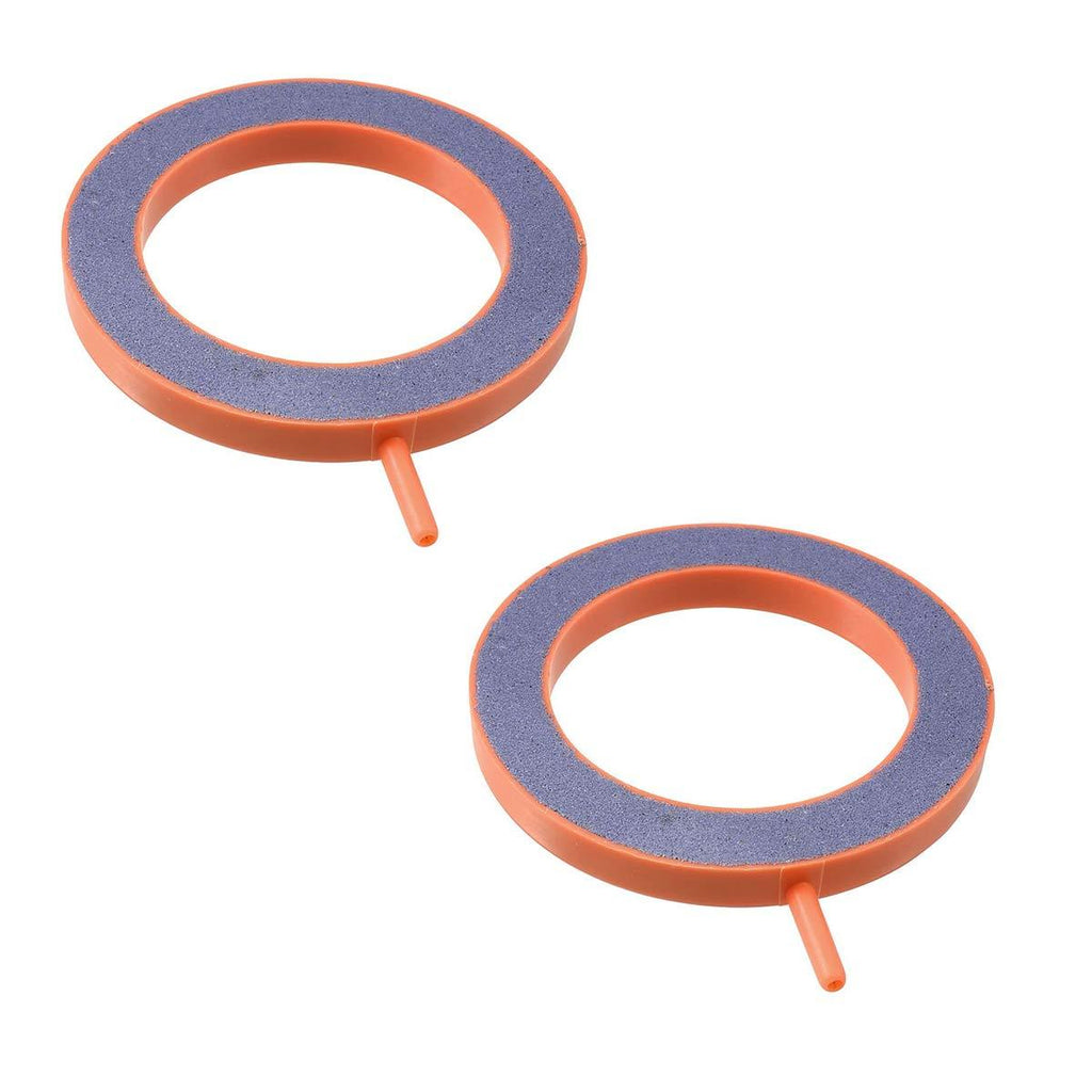 [Australia] - COMOK 2Pcs 4 Inch Dia Air Stone Disk Bubble Diffuser for for Aquarium Fish Tank Hydroponics Air Pump, Orange 