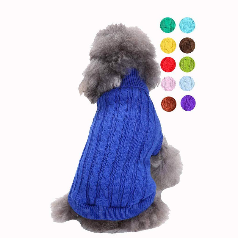 [Australia] - Dog Sweater, Warm Pet Sweater, Dog Sweaters for Small Dogs Medium Dogs Large Dogs, Cute Knitted Classic Cat Sweater Dog Clothes Coat for Girls Boys Dog Puppy Cat Dark blue 