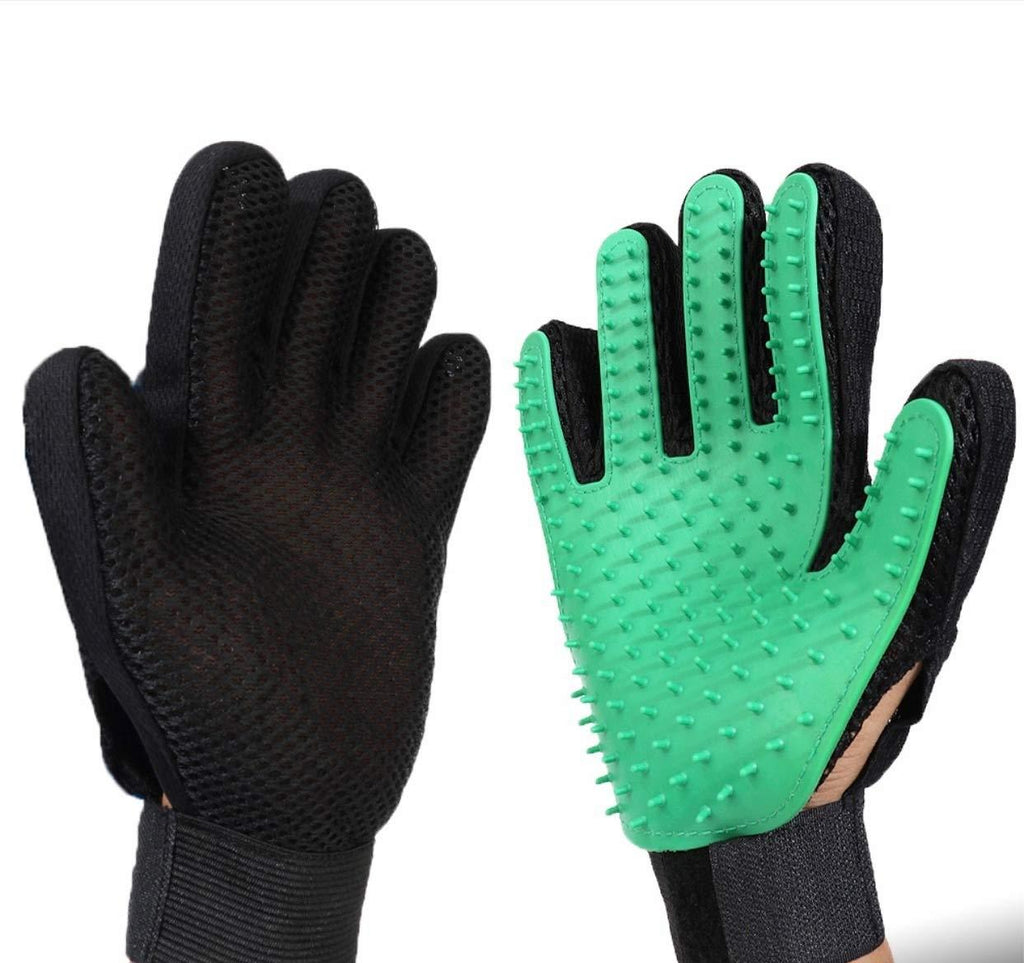 [Australia] - MilliPear Pet Grooming Glove Dog & Cat Hair Remover Long & Short Hair Remove Brush Green 