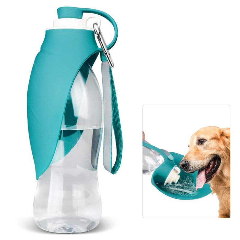 TIOVERY Dog Water Bottle, Portable Pet Water Dispenser Feeder Leak Proof with Drinking Cup Dish Bowl for Outdoor Walking, Hiking, Travel, 20OZ Water Bottle Fit for Small to Large Dogs and Cats Blue - PawsPlanet Australia