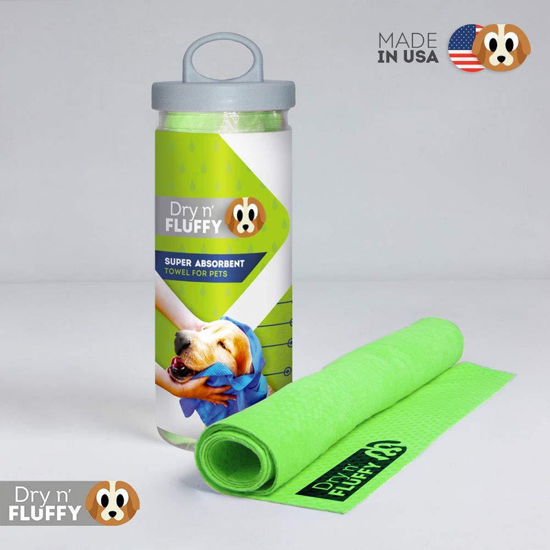 [Australia] - Dry n Fluffy Super Absorbent Towel for Pets Green 