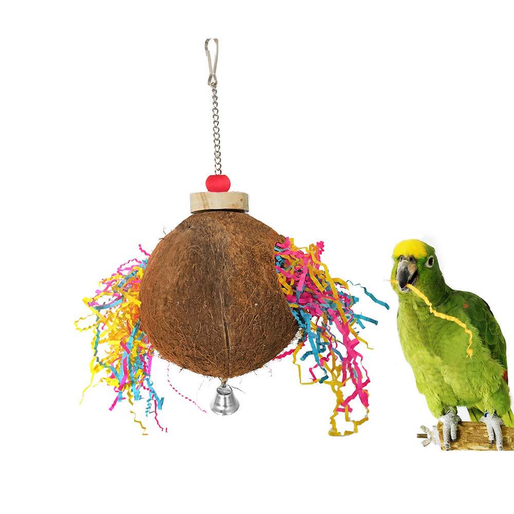 [Australia] - kathson Bird Foraging Toys, Cockatoo Shredding Chew Toys Preening Coconut Paper Shredder Ball for Conures Parrots Parakeets Cockatiels Macaws Finches African Grey Budgies Lovebirds 