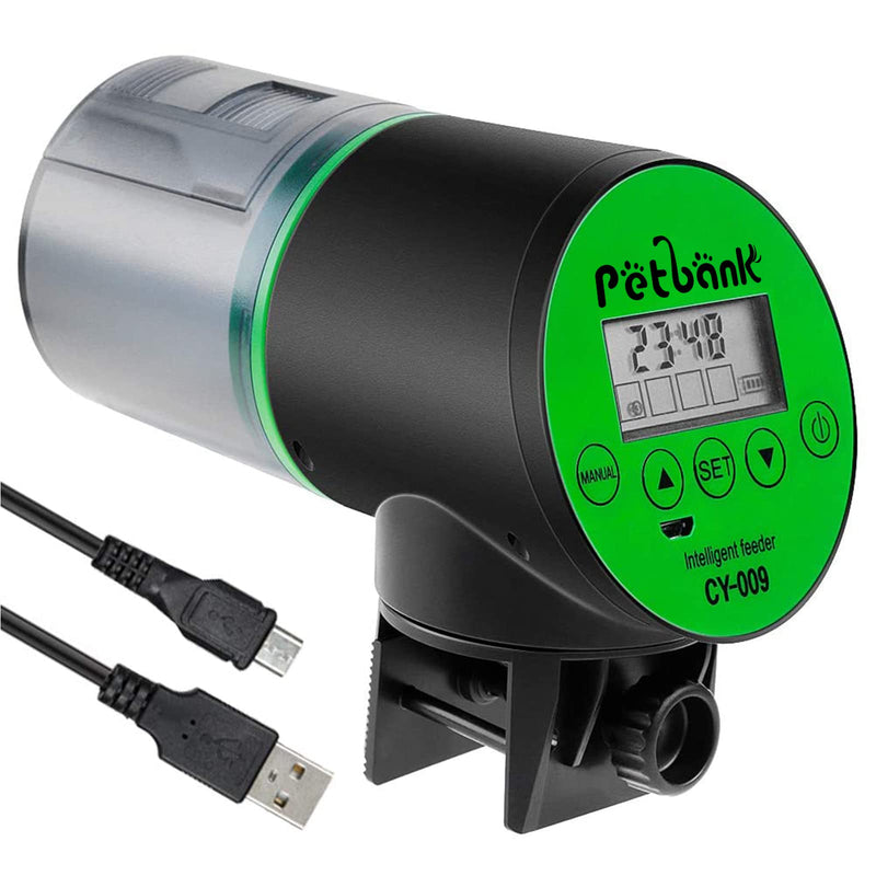 Petbank Automatic Fish Feeder - Rechargeable Timer Fish Feeder with USB Charger Cable, Fish Food Dispenser for Aquarium or Fish tank2 - PawsPlanet Australia