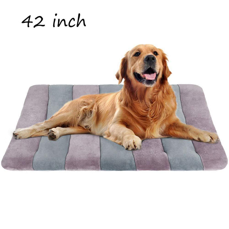 [Australia] - JoicyCo Dog Beds Crate Pad Mat 36"/42"/47" Pet Bed Washable Cat Beds Anti-Slip Dog Mattress Kennel Pad 42" Mix Lilac Grey 