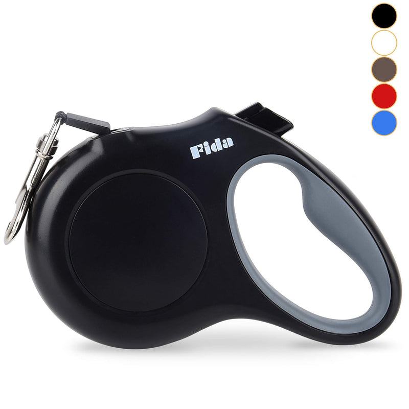 [Australia] - Fida Retractable Dog Leash, 16ft Heavy Duty Pet Walking Leash for X-Small/Small/Medium/Large Dog or Cat up to 110 lbs, Tangle Free. One-Hand Brake Small Black 