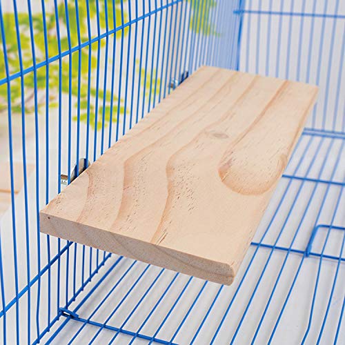 Parrot Bird Wood Perch Stand Platform Rectangle Square Shelf Stand Board for Budgie Parakeet Cockatiel Hamster Gerbil Rat Chinchillas Guinea Pig - PawsPlanet Australia