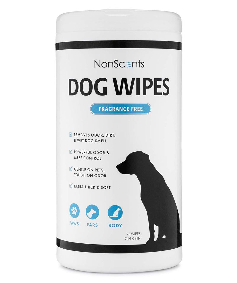 [Australia] - NonScents Dog Wipes - Deodorizing Pet Grooming Wipes - Earth-Friendly, Hypoallergenic 