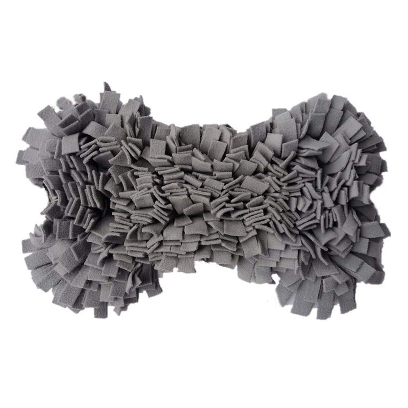 [Australia] - MY-PETS Snuffle Mat for Dogs and Puppies, Dog Feeding Mat for Smell Training, Anti Slip Sniffing Pad, Pet Activity Mat Foraging Blankets Dog Toys for Boredom Release (Bone/Round/Square/Bowl) Grey 